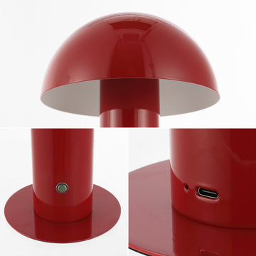Boletus 10.75" Contemporary Bohemian Rechargeable/Cordless Iron Integrated LED Mushroom Table Lamp